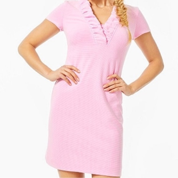 Lilly Pulitzer Short Sleeve Pink Tilsbury Shift Dress - Size Small - Picture 1 of 9